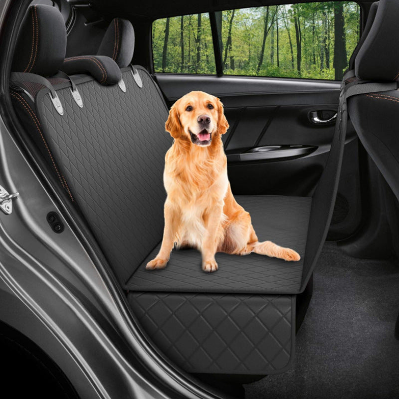 Durable Dog Car Seat Cover with Mesh Viewing Panel – Hammock‑Style Rear Seat Protector with Zipper & Storage Pocket