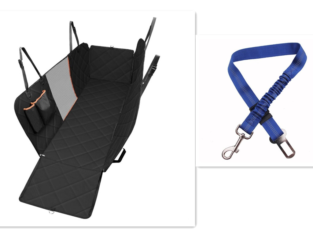 Durable Dog Car Seat Cover with Mesh Viewing Panel – Hammock‑Style Rear Seat Protector with Zipper & Storage Pocket