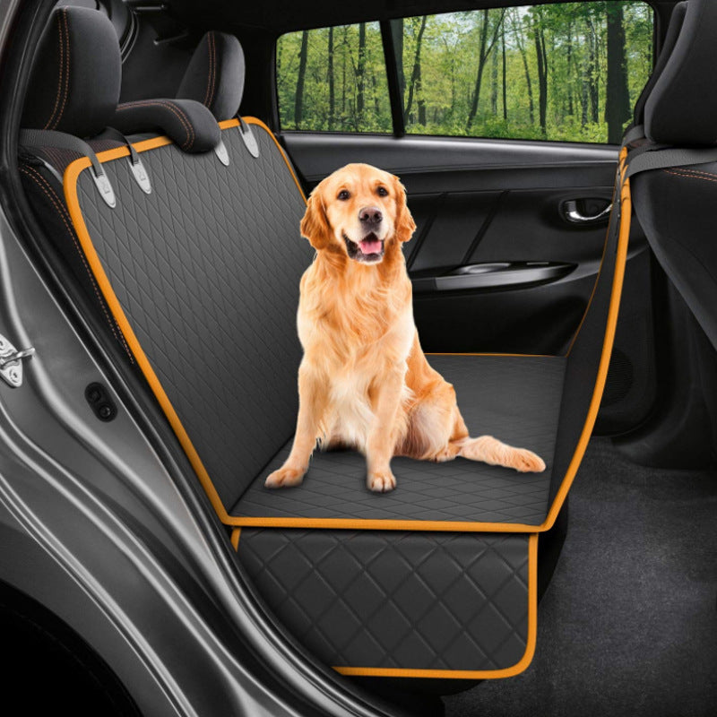 Durable Dog Car Seat Cover with Mesh Viewing Panel – Hammock‑Style Rear Seat Protector with Zipper & Storage Pocket