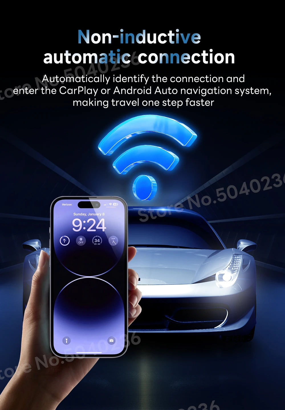 Plug & Play CarlinKit 5.0/4.0 Wireless CarPlay & Android Auto Adapter – Fast Dual‑Band WiFi & Auto‑Connect