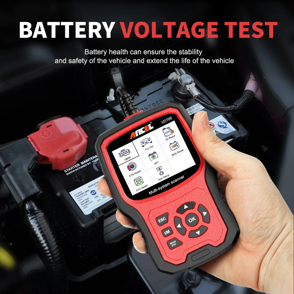 ANCEL VD700 OBD2 Scanner – Full-System Diagnostic Tool for VW, Audi, Skoda & Seat with Oil, EPB, SAS & TPMS Resets