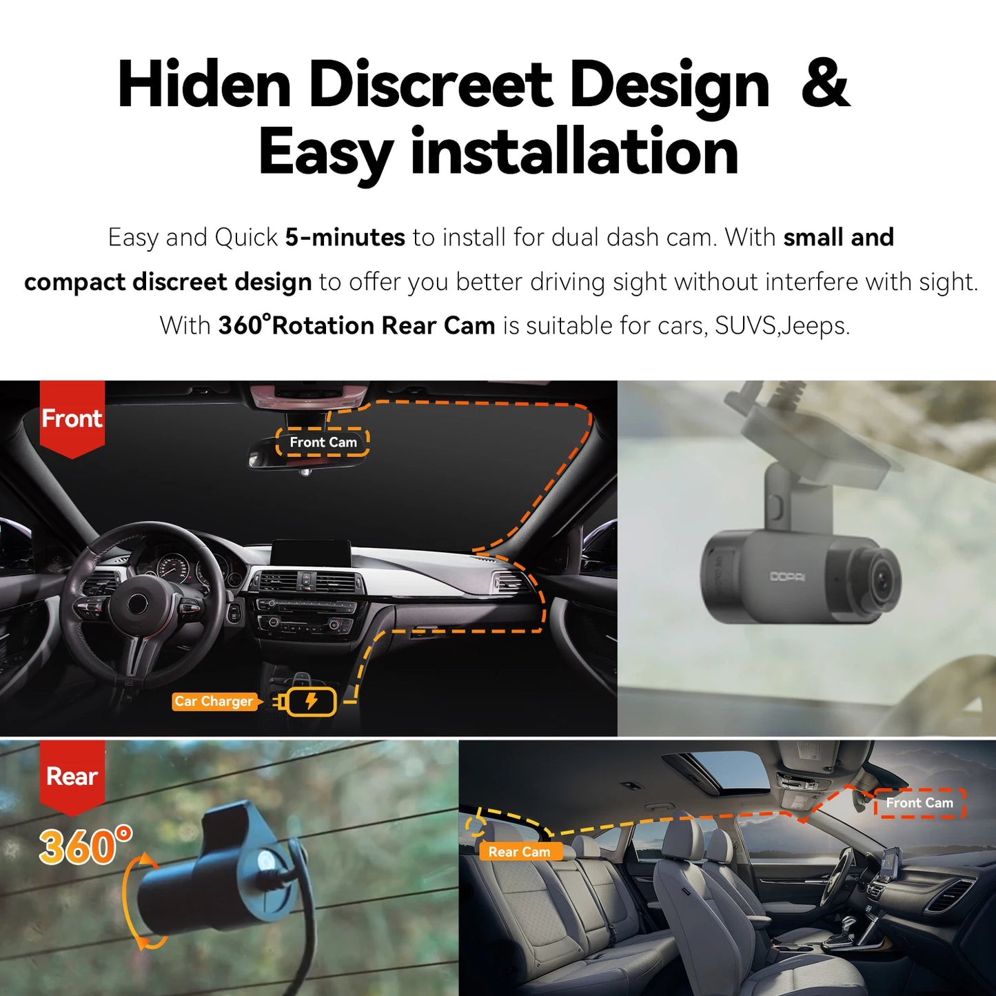 DDPAI Mola N3 Pro 2.5K Dash Cam with WiFi & Smart Connect – Vehicle DVR Recorder