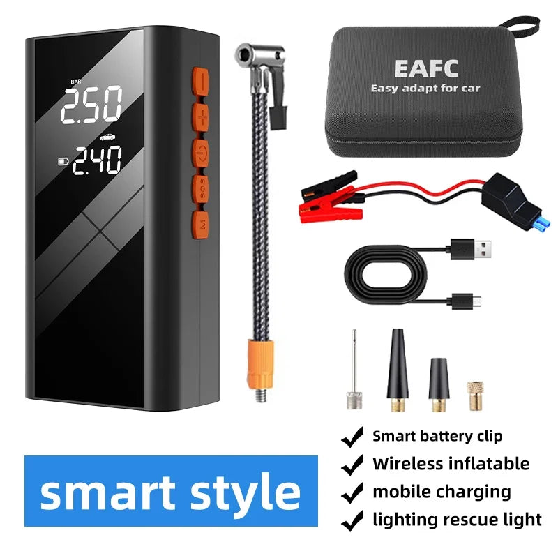 Multi‑Function 4‑in‑1 Car Jump Starter – 1200A Battery Booster, 150PSI Tire Inflator & Air Compressor