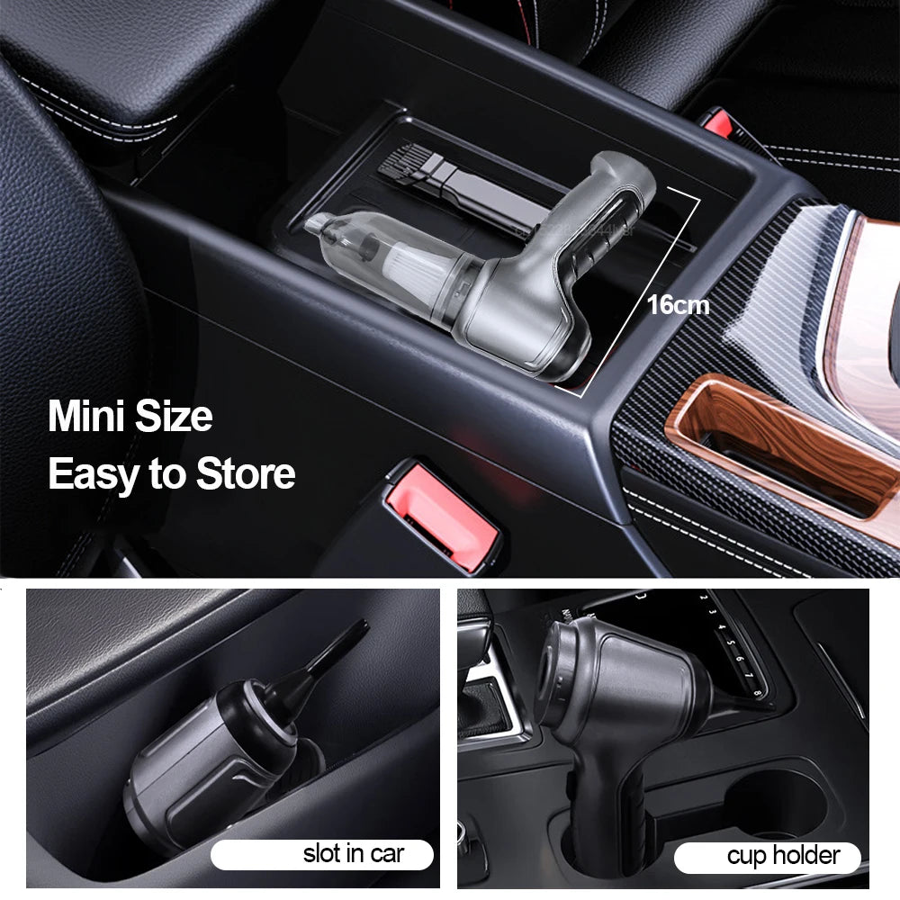 High-Suction 95000PA Car Vacuum – Portable Wireless Handheld Cleaner for Vehicle Interiors