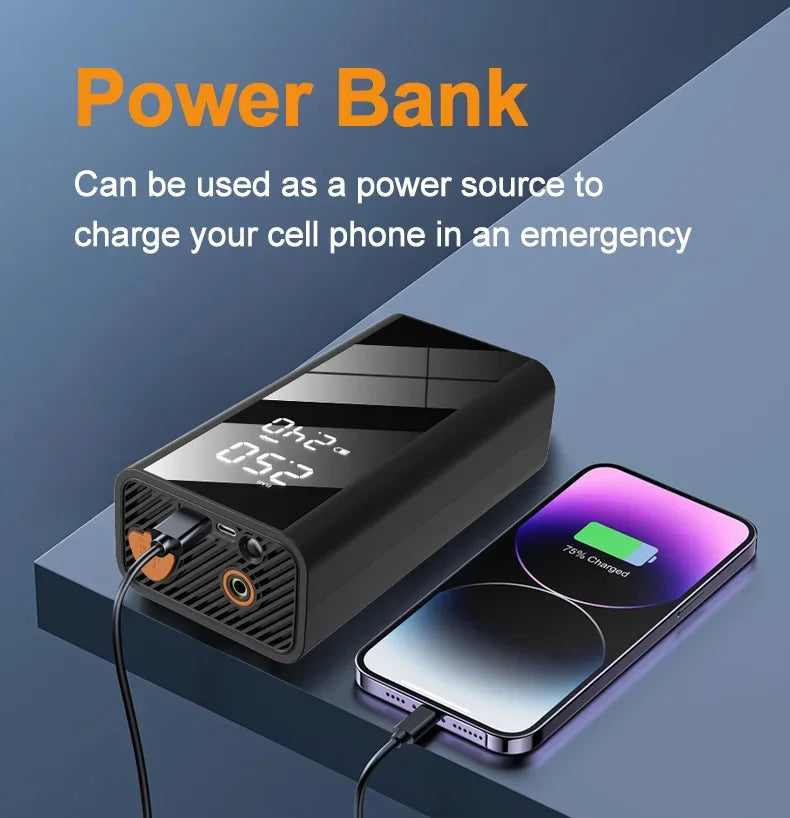 Multi‑Function 4‑in‑1 Car Jump Starter – 1200A Battery Booster, 150PSI Tire Inflator & Air Compressor