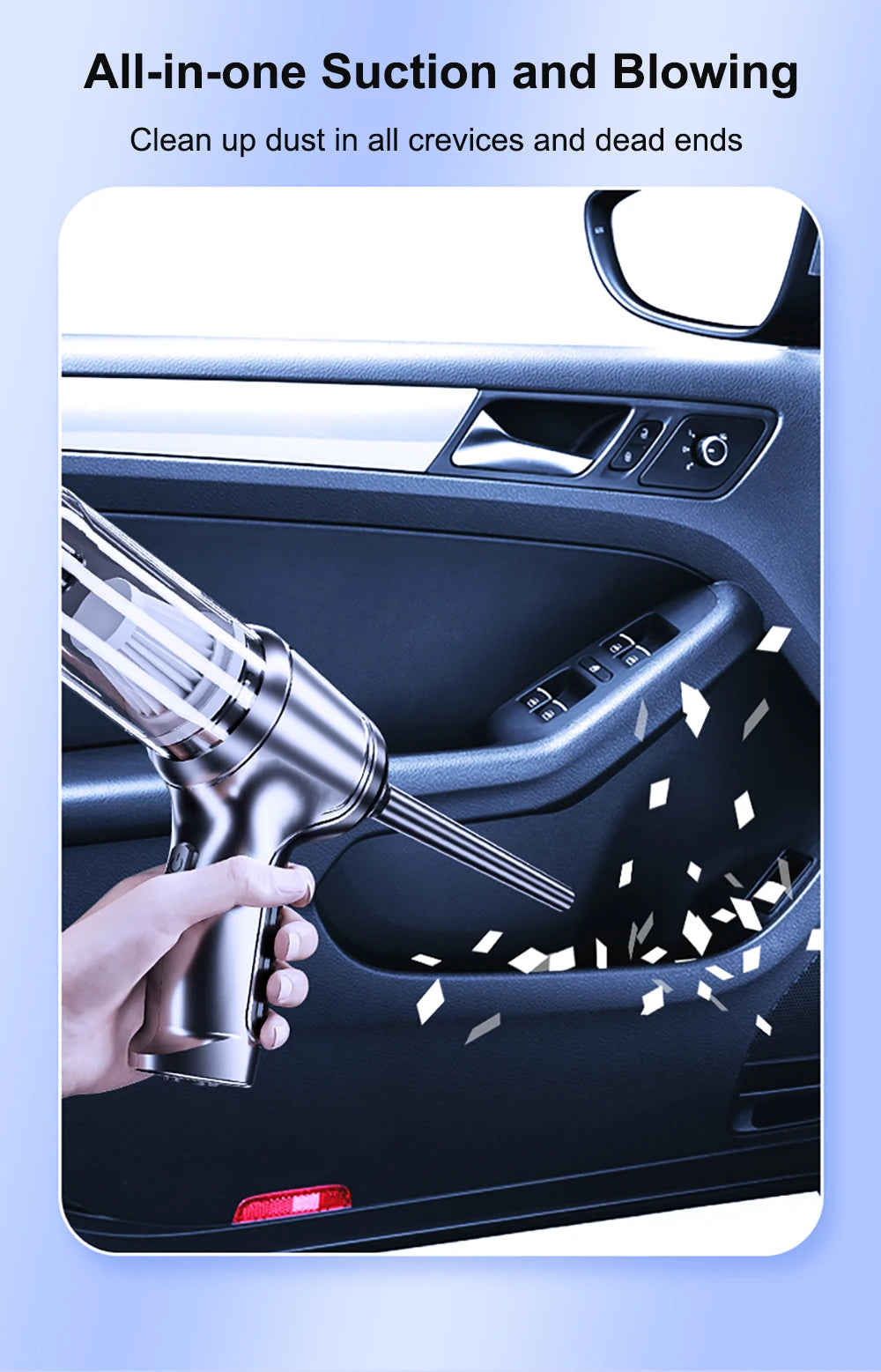 High-Suction 95000PA Car Vacuum – Portable Wireless Handheld Cleaner for Vehicle Interiors