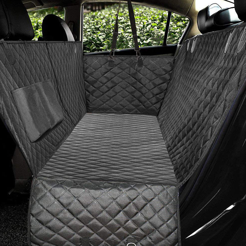 Durable Dog Car Seat Cover with Mesh Viewing Panel – Hammock‑Style Rear Seat Protector with Zipper & Storage Pocket