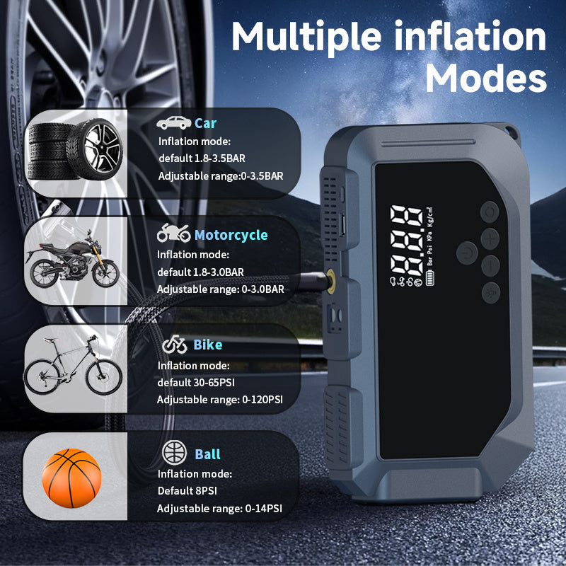 Ultimate 12V Car Battery Jump Starter with 150PSI Digital Air Pump – Tire Inflator & Power Booster
