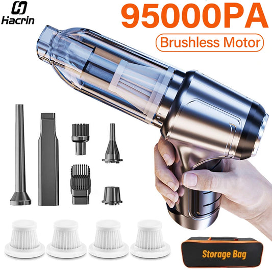 High-Suction 95000PA Car Vacuum – Portable Wireless Handheld Cleaner for Vehicle Interiors